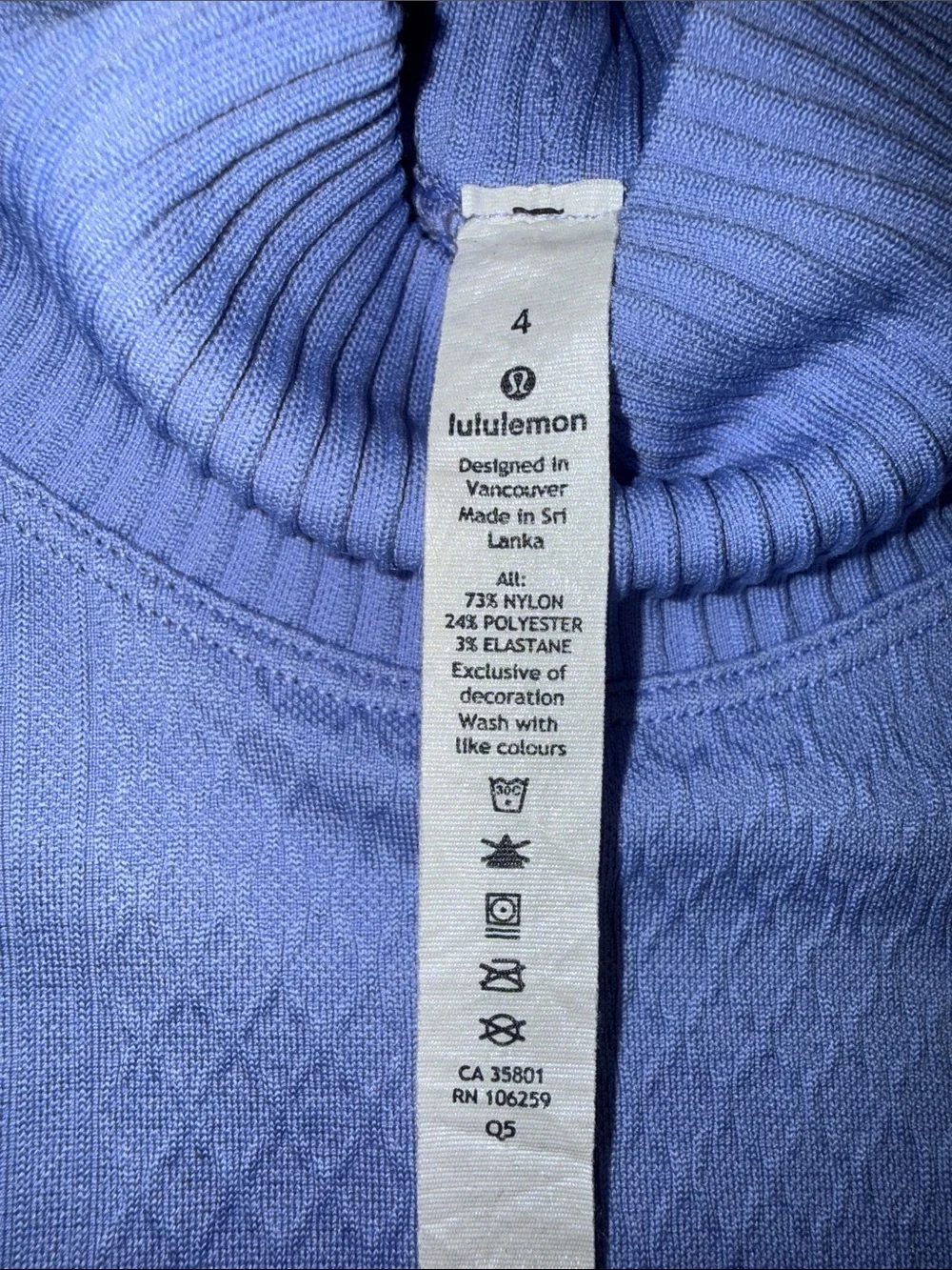 Lululemon Rest Less Mock Neck Long Sleeve Top In Hydrangea Blue